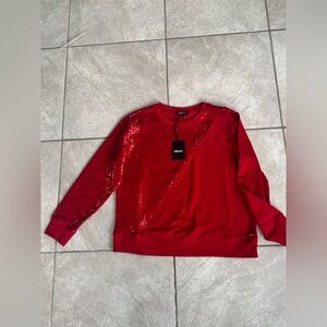 DKNY Red Sequin Women's Sweater